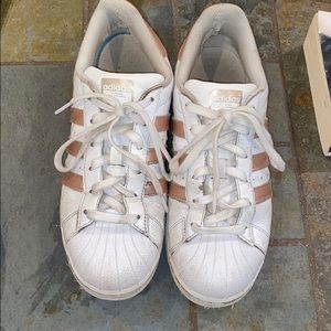 Rose gold adidas superstars